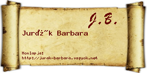 Jurák Barbara névjegykártya